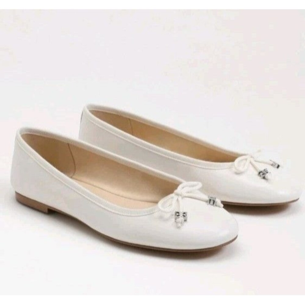 NIB Sam Edelman Felicia Luxe Ballet Flat Shoes  Leather White Women 8.5 MSRP$130
